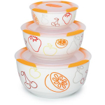 Oursson Kausside komplekt BS2981RC/OR, 1,7 L, &Uuml;mmargune, 3 inimest, Keraamika, Oranž, Valge, L&auml;bipaistev kaas, Silikoonkaas