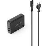 Hama 00201979 laadija, GaN, 65W, 2xUSB-C, 2xUSB-A, PD, QC 3.0, 1.5m, must