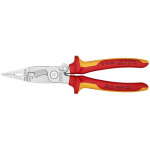 Izolēti chrome knaibles elektriskai uzstādī&scaron;anai, Knipex, 13 96 200, 200 mm, VDE testētas, 6 funkcijas vienā rīkā.