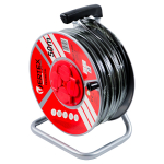 Premium pikenduskaabel rulliga 50 m 3000 W 3&times;2,5 mm&sup2; IP44 kaitse must PB50METAL Vertex