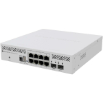 Mikrotik CRS310-8G+2S+IN l&uuml;liti, 8, 2.5G Ethernet pordid, 2, 10G SFP+ pordid, DC sisendpinge 18 - 57 V, 1U, CE, EAC, ROHS, 32 MB Flash m&auml;lu, 256 MB sisemine m&auml;lu, 800 MHz protsessor, RouterOS, maksimaalne v&otilde;imsus 34 W, 1 ventilaator, IP20, MTBF 20000 ...