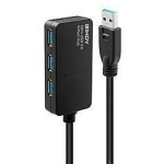 Lindy 43159 USB 3.0 pikendus 10m, 3 &uuml;hendust, must
