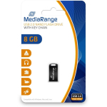 Mediarange USB m&auml;lupulk MR920, 8 GB, USB 2.0, Lugemise kiirus 15 MB/s, Kirjutamise kiirus 4 MB/s, Must v&auml;rv, Kompaktne disain