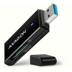 Axagon M&auml;lukaardi lugeja CRE-S2N USB 3.2 Gen 1, 2 pesa, 5000 Mbit/s, toetab MicroSD, SD, must