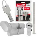 Tvardy Luku silindri sisestus nupuga 35/35k T01410, 30/40G mm, 3 v&otilde;tit, alumiinium, messing, 50000 ts&uuml;klit, kaasaegne viimistlus