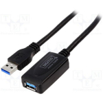 Digitus USB 3.0 aktiivne pikenduskaabel DA-73104, 5 m, USB A isane, USB A emane, andmeedastus kuni 5 Gb/s, Plug&Play