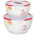 Oursson Kausside komplekt BS4781RC/DC, 3 L, 22,3 cm, 120 mm, 2,2 kg, Keraamika, Kirsi, Valge, Silikoon, L&auml;bipaistev, 250 &deg;C