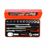 Kuuskant padrunite kmpl tollm&otilde;&otilde;dus 5/32"-9/16" 19 osa 1/4" metallist karbis Bahco