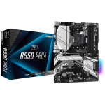 Asrock Emaplaat B550PRO4, AM4, 128 GB, 4 DIMM, 8 toitefaasi, 2 M.2, 6 SATA3, 2 USB 3.2 Gen2, 7.1 CH HD Audio, HDMI, D-Sub