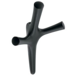Gtv Riidepuu 1225826, 107mm, must, metall, 3 konksu, kinnituskruvid