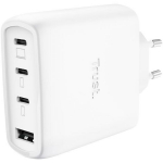 Trust mobiilne laadija MAXO 65W/4-PORT GAN 26068, 65W, 3xUSB-C, 1xUSB-A, 2m kaabel, valge, kiire laadimine, &uuml;lekoormuse kaitse