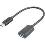 Lanberg USB-C adapterkaabel 15 cm, AD-UC-UA-04, 5000 Mbps, USB On-The-Go, must