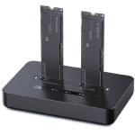 Gembird DD2-U3M2 lauadokumendi kahekordne SSD dokk USB Type-C M.2 NVME, 2x USB 3.2 Gen 2, 20 Gbit/s, must