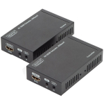 Digitus Pikendaja DS-55500, 70m, 4K 30Hz, HDCP 2.2, IR, audio, must v&auml;rv.
