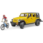 Bruder Jeep Wrangler jalgratta ja figuuriga BR-02543, 1:16, kollane, plastmass, 4 aastat