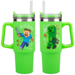 Paladone Minecraft Green 900ml Insulated Cup and Straw