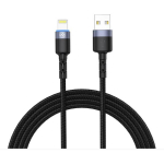 Tellur Andmekabel USB Lightning LED TLL155373, 1.2m, 5V/3A, 480Mbps, nailonist punutis