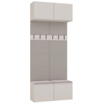 Top E Shop HAGA II 2W riidekapp M-MP-G-HAG-II/2W-KASZ, 1000mm, 2380mm, 350mm, 4 ust, 6 riidepuud, TIP-ON, matt, lamineeritud