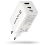 Charger GaN 1 x USB, 2 x USB-C Quick Charge 4+ 65W white