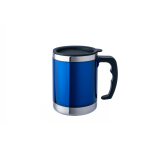 Termokrūze ar vāku, nerūsējo&scaron;ais tērauds, 0,42 L, zila, R563005, BasicNature