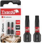Ietekmes skrūvgrieža uzgaļi T20 25mm S2, Tvardy, T00178-25-2, izturīgs un precīzs dizains