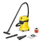 Karcher WD 3 V-17/4/35 1.628-124.0 Universaalne niiske ja kuiv tolmuimeja 17 L 1000 W Kuiv ja niiske puhastus Koos otsikutega Kollane-Must