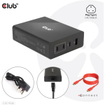 Club3D laadija CAC-1906 132W, 3 USB Type-C, 1 USB Type-A, PD 3.0, 100-240V, must