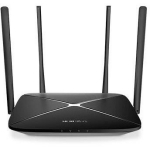 Mercusys traadita ruuter AC12G, 1167 Mbit/s, 4 porti, 2.4 GHz 300 Mbit/s, 5 GHz 867 Mbit/s, 4 v&auml;list antenni