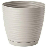 Form Plastic Lillepott 4347622, &Oslash; 150mm, 130mm, hall, &uuml;mmargune kuju, plastmass, koos alusega