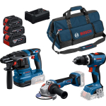 Bosch l&ouml;&ouml;ktrell 0615A500AH, 18V, 3x5Ah aku, laadija, 3 masinat, kott