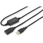 Digitus USB 2.0 pikenduskabel, DA-73101, 15 m, USB A isane, USB A emane, andmeedastuskiirus kuni 480 Mbps