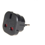Maclean toiteadapter EU UK MCE72, 10 A, 16 A, 240 V, must, AC toitepistik C/E, AC toitepistik G