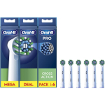 Oral-B Vahetatavad hambaharja pead EB50RX-6, 6 tk, valged, t&auml;iskasvanutele, X-kujulised harjased, kulumise indikaator
