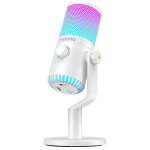 Maono DM30RGB valge m&auml;ngumikrofon, kardioidne, USB-C, mini jack 3.5mm, 7 v&auml;rvi, 5 gradienti, statiiv