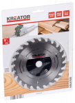 Ringl&otilde;ikuri tera 165mm 24T puidule, KREATOR, KRT021600, Auk: 20 mm, L&otilde;ike l&auml;bim&otilde;&otilde;t: 165 mm, Zobide kogus: 24
