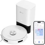 EZVIZ CS-RE5P-TWT2 RE5 Plus Robot-tolmuimeja ja mop 4000 Pa imemisj&otilde;ud LiDAR navigatsioon 4930 mAh aku kuni 240 min kaardistamine Wi-Fi Automaatne t&uuml;hjendav baas 4 L dokk 300 ml veepaak HEPA filter Valge