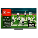 Tcl teler 75Q8C 75" 3840 x 2160 4K Ultra HD LCD, QD-Mini LED, 4500 cd/m&sup2;, 16:9, Wi-Fi, Smart TV, Bluetooth 5.4, Dolby Atmos