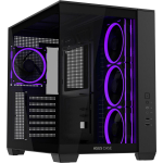 Asus PC korpus A32 PLUS TG ARGB BLACK, 4x 120 mm ARGB ventilaatorit, toetab GPU kuni 420 mm, ATX, must