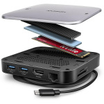 Axagon dokkimisjaam HMC-UFO 9in1 USB-C 10Gbps, 1x HDMI, 2x USB-A, 1x USB-C, 1x RJ-45, 3.5 mm audio, M.2 SSD
