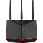 Asus traadita ruuter RT-BE86U, 6800 Mbps, 10G WAN, 4x 2.5G LAN, Wi-Fi 7, 4 antenni, 4 tuuma, must