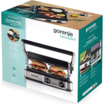 Gorenje grill GCG2000MT, 2000 W, 36.4 cm x 33.5 cm x 16.5 cm, reguleeritav temperatuur, eemaldatav tilgakogum, 180&deg; avamine