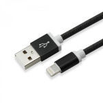 Sbox USB kaabel IPH7-B, 1,5 m, 2.0, 480 Mbit/s, USB A, Lightning, Must, Mees, Sirge, Pakend, 1 tk