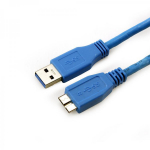 Sbox USB 3.0 A. -> Micro USB 3.0 B. M/M 1,5m USB30-MICROUSB, 1xUSB A M, 1xmicroUSB 3.0 B M, 5 Gbit/s, 5mm, nikli, sinine