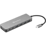 Sandberg USB-C 13-in-1 reisidokk 136-45, 1xUSB-C toite, 1xUSB-C andmed, 2xHDMI, 1xVGA, 3xUSB 3.0 A, 1xUSB 2.0, 1xRJ45