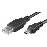Logilink USB kaabel CU0014, 1.8 m, USB A, Mini-USB B, 480 Mbit/s, must, topeltkattega
