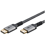 Goobay DisplayPort kaabel 75680, 2m, 54 Gbit/s, 8K144Hz, 4K240Hz, Dynamic HDR, DTS-HD, UHBR13.5, punutud, alumiiniumkorpus