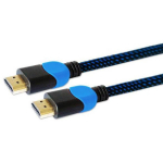 Savio GCL-02 HDMI-kaabel, 1,8 m, HDMI A, sinine, 4K, Ethernet, 18 Gbit/s, 600 MHz, 24k kuld