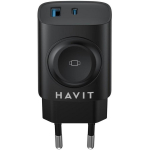 Havit UC132 EU laadija, GaN 22W, 2xUSB-A, 4xUSB-C, 110-240V, 50-60Hz, must
