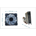 Gembird Huracan CPU jahuti CPU-HURACAN-ARGB-X140, 12cm, 100W, 4-pin, ARGB, 1600rpm, 26.2dB, LGA775/115X/1200, AMD