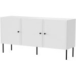 Cama Meble PALAZZO BIS 400020 kummut, 151x40x75cm, 3 ust, 3 riiulit, matt valge, mustad aktsendid